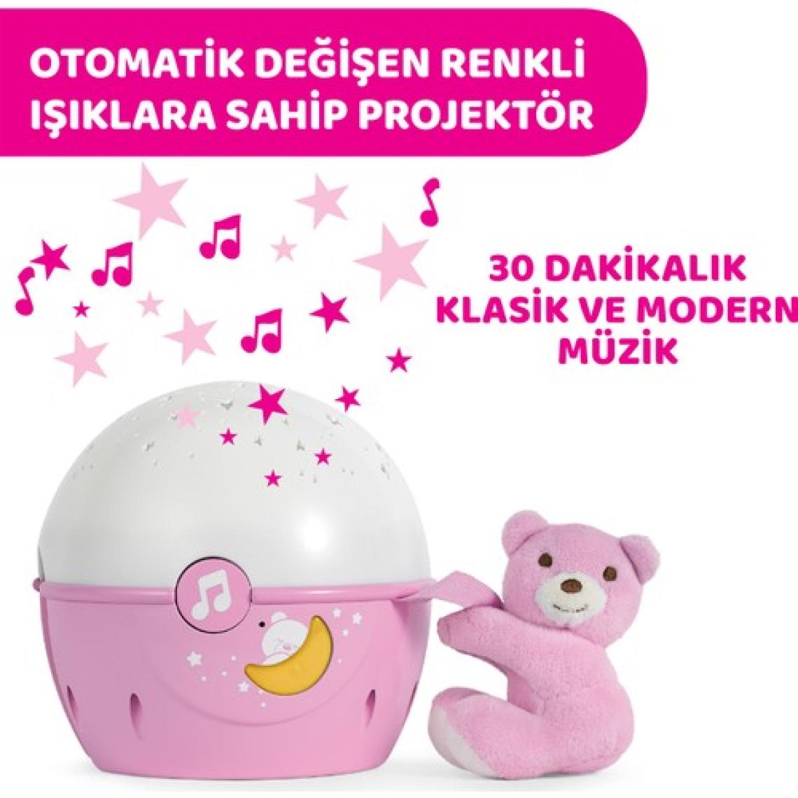 Chicco Yıldızların Yanında Projektör Dönence Pembe