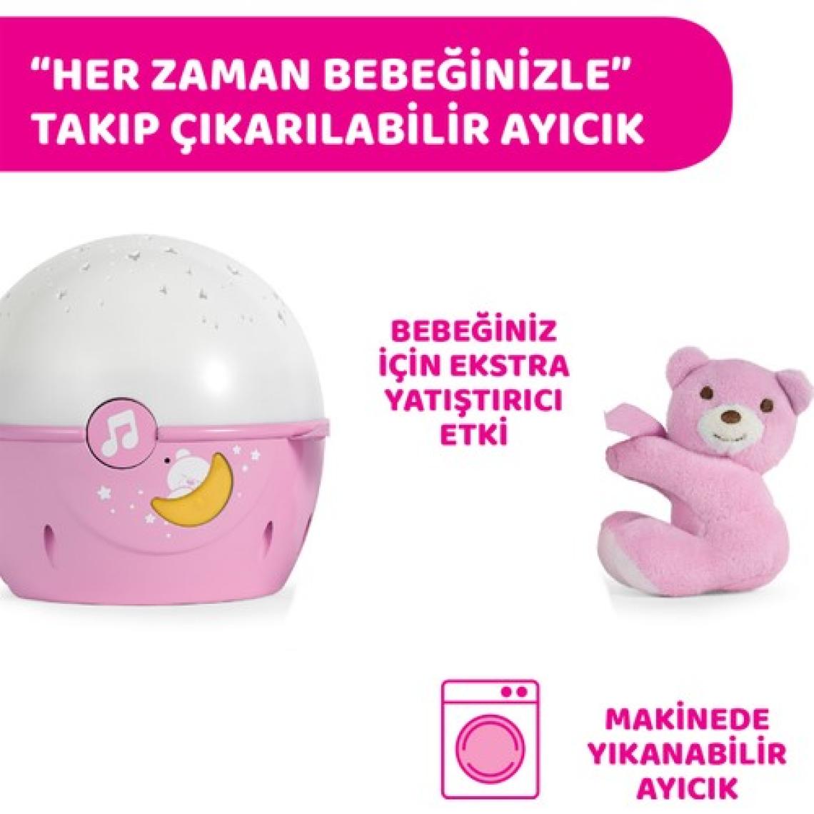 Chicco Yıldızların Yanında Projektör Dönence Pembe