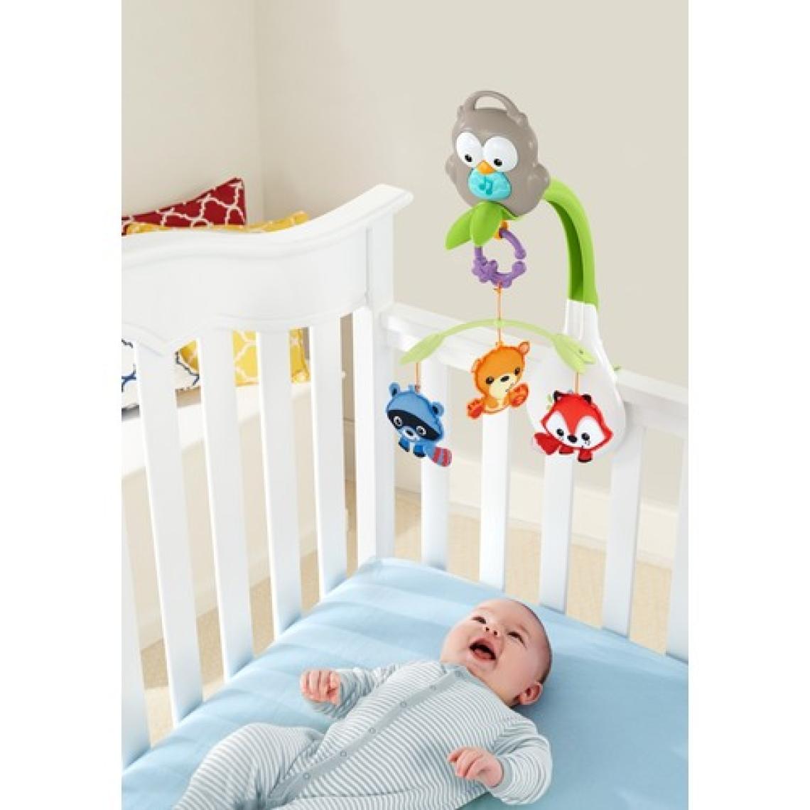 Fisher-Price 3'ü 1 Arada Baykuş Dönence Müzikli Beşik Dönencesi Bebek Arabası Dönencesi ve Yanınızda Taşıyabileceğiniz Oyuncak Bir Arada CDM84