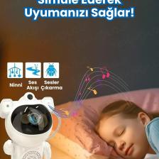 Gece Lambası Yıldız Projektör Astronot Işıklı Galaksi Samanyolu Projeksiyon Kumandalı