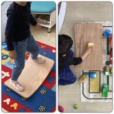 Fagus Wood Ahşap Denge Tahtası, Montessori Balance Board, Çocuklar ve Yeni Başlayanlar Için Oyun Tahtası