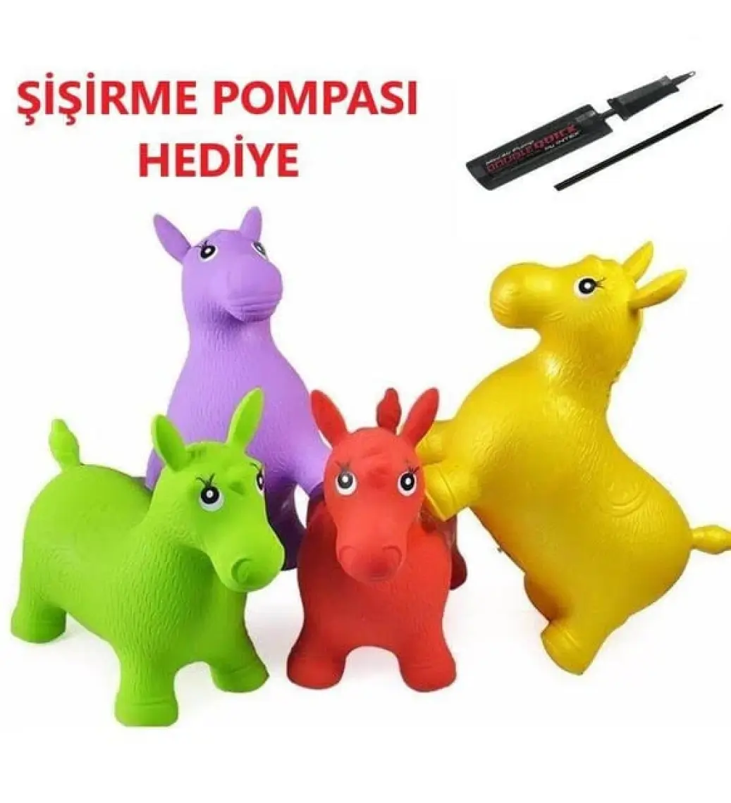 NeUygun Şişme Zıp Zıp Oyuncak Hayvanlar Pilates Eşeği + ŞİŞİRME POMPASI