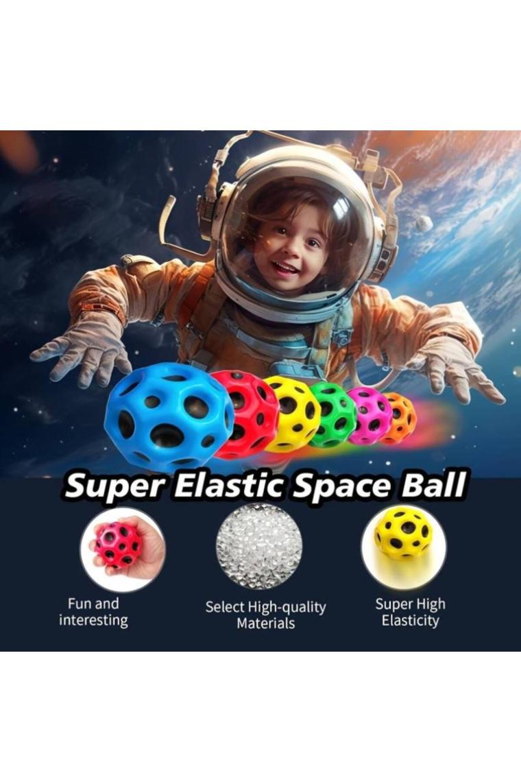 LRS Store 2 Adet Süper Yükseğe Zıplayan Delikli Bouncer Ball Space Ball Uzay Topu