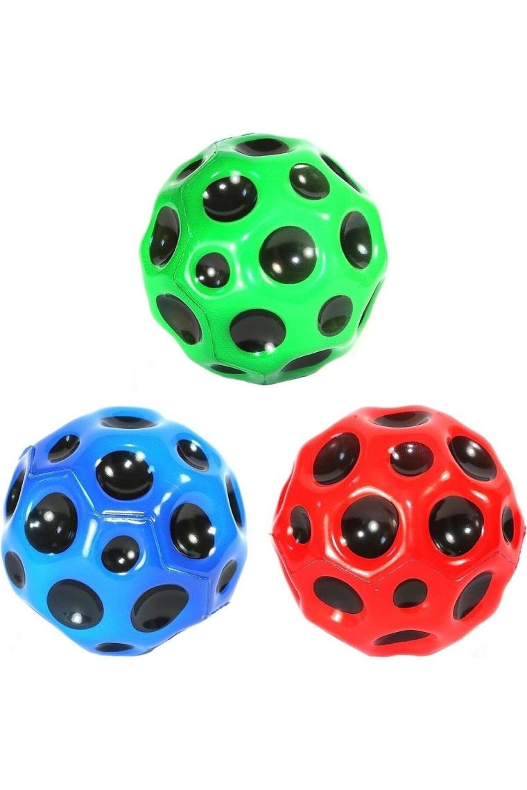 LRS Store 2 Adet Süper Yükseğe Zıplayan Delikli Bouncer Ball Space Ball Uzay Topu