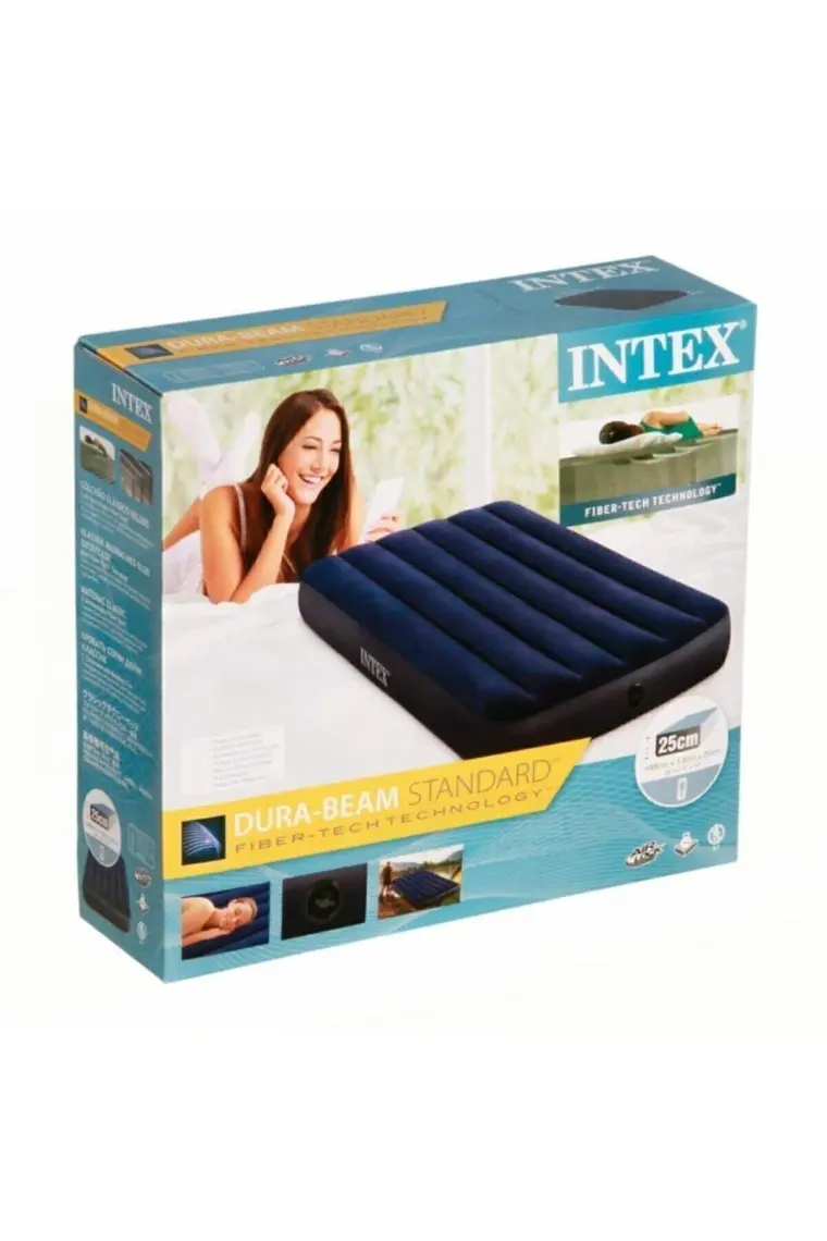 Intex Dura-Beam Tek Kişilik Ev Kamp Yatağı Lacivert