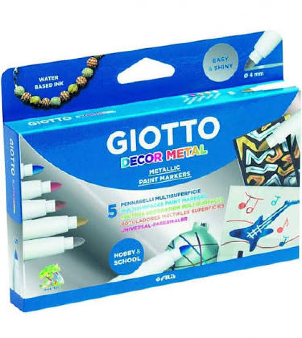 Giotto Decor Metalik Boya Askılı Paket 5'li  Spor Oyuncakları