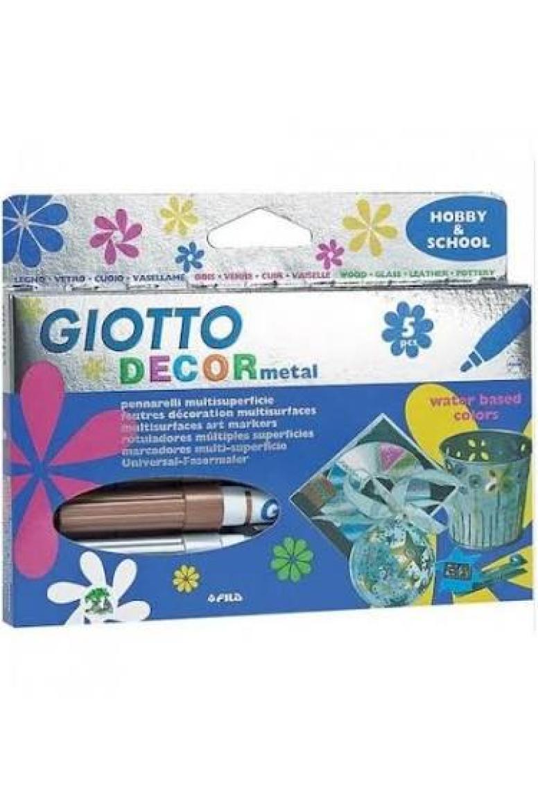 Giotto Decor Metalik Boya Askılı Paket 5'li  Spor Oyuncakları