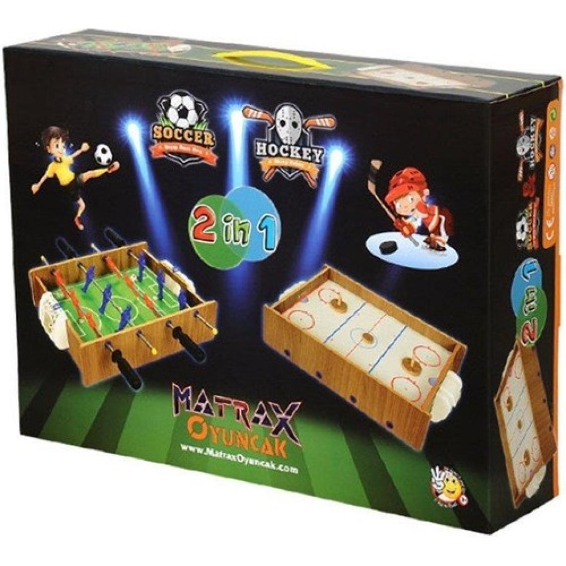Matrax Oyuncak Ahşap Hokey Ve Masa Maçı Oyunu 2 Si 1 Arada