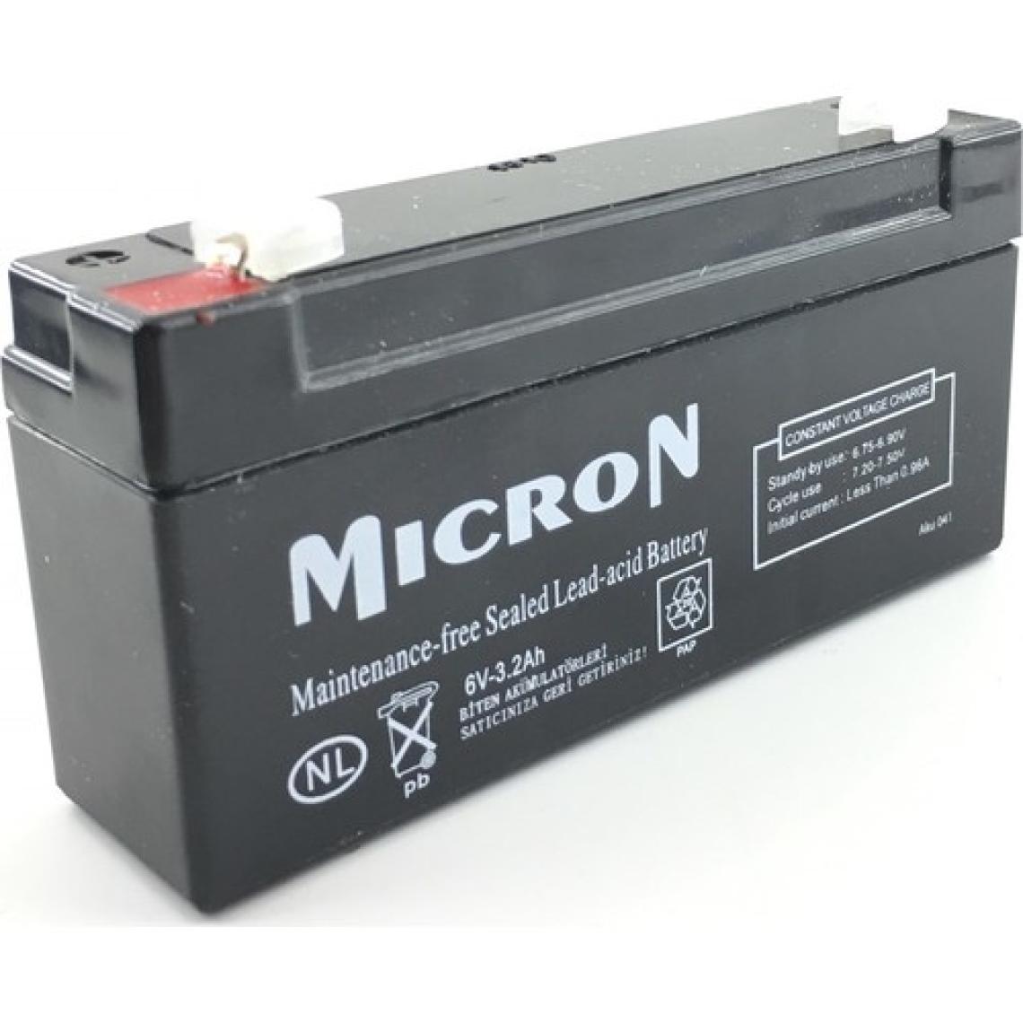 Micron 6V 3.2 Ah Mıcron Kuru Bakımsız Akü