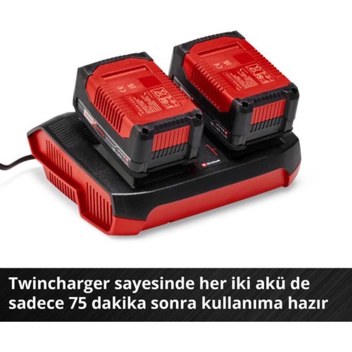 Orijinal Einhell Power X-Change Başlangıç Kiti Akü ve Şarj Cihazı (Li-Ion, 18 V, 2 x 4.0 Ah Akü ve Twincharger şarj cihazı, Tüm Power X-Change cihazları ile uyumlu) - 4512112