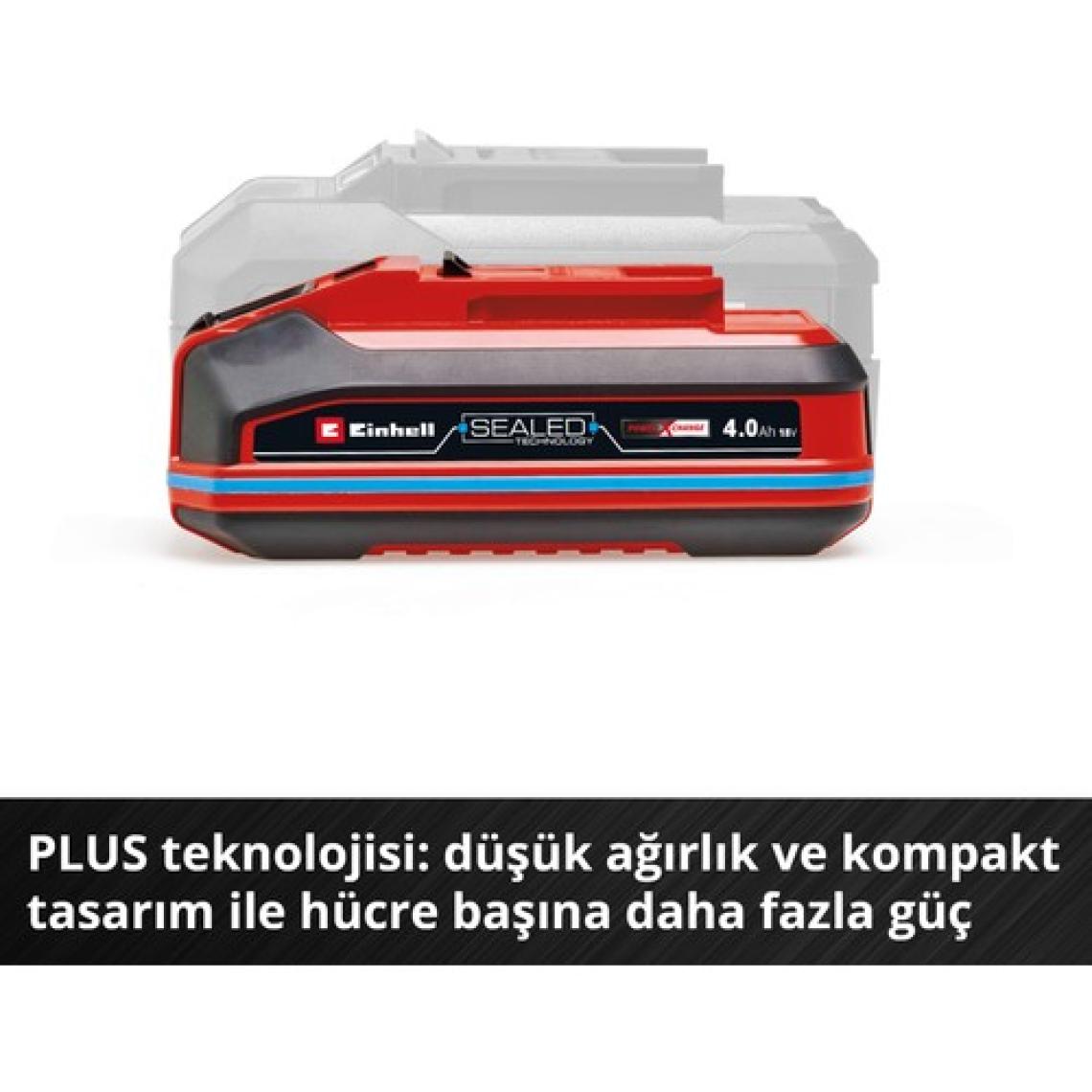 Orijinal Einhell 18 V 4.0 Ah SEALED Power X-Change PLUS (18 V Akü, Su ve Toz Koruması, IP57 Koruma Sınıfı,Tüm PXC cihazları için evrensel kullanım, Şarj cihazı dahil değil) - 4511627
