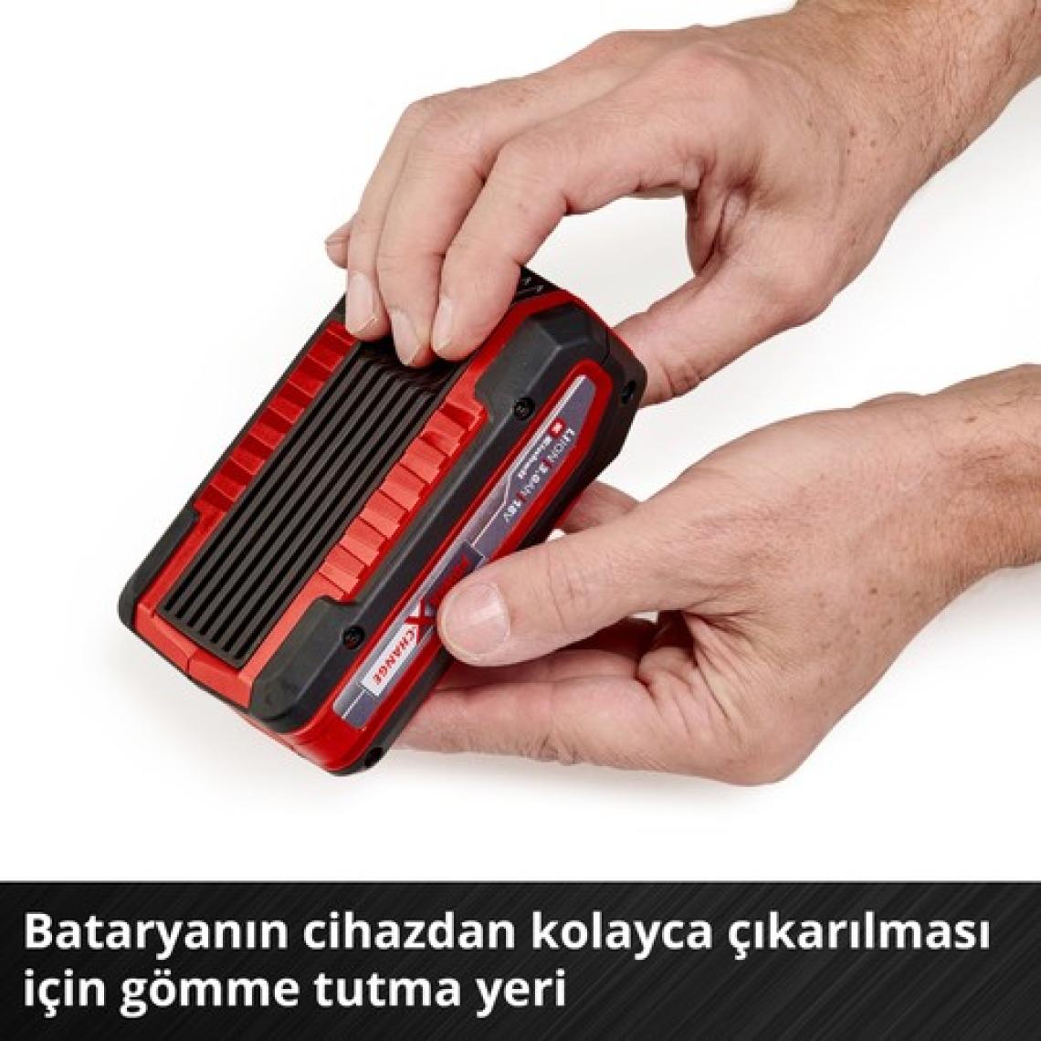 Einhell 18 V 3.0 Ah Power X-Change Plus (18 V Akü, Tüm PXC cihazları için evrensel,kendi kendine deşarj olmaz, 3 aşamalı LED şarj seviyesi kontrolü, özel şarj döngüleri, şarj dahil değil) - 4511501
