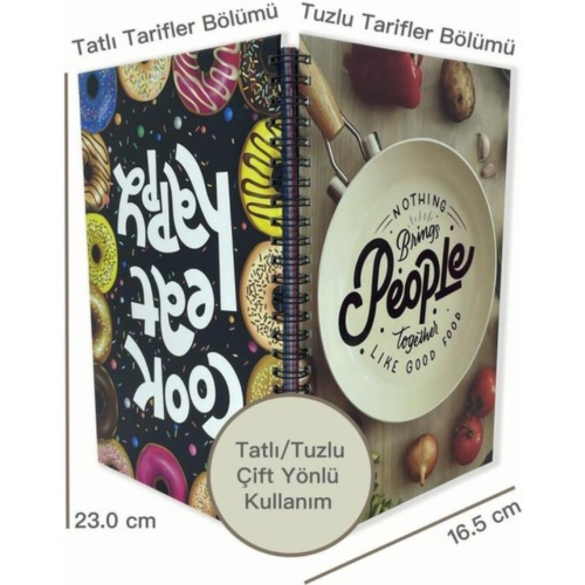 İstisna Tatlı/tuzlu Çift Yönlü Yemek Tarif Defteri - 100 Tarif