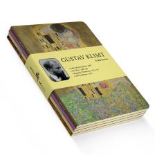 Retronote Gustav Klimt 4'lü Defter Seti 1  Gold Series  Çizgisiz  64 Sayfa  14X21CM