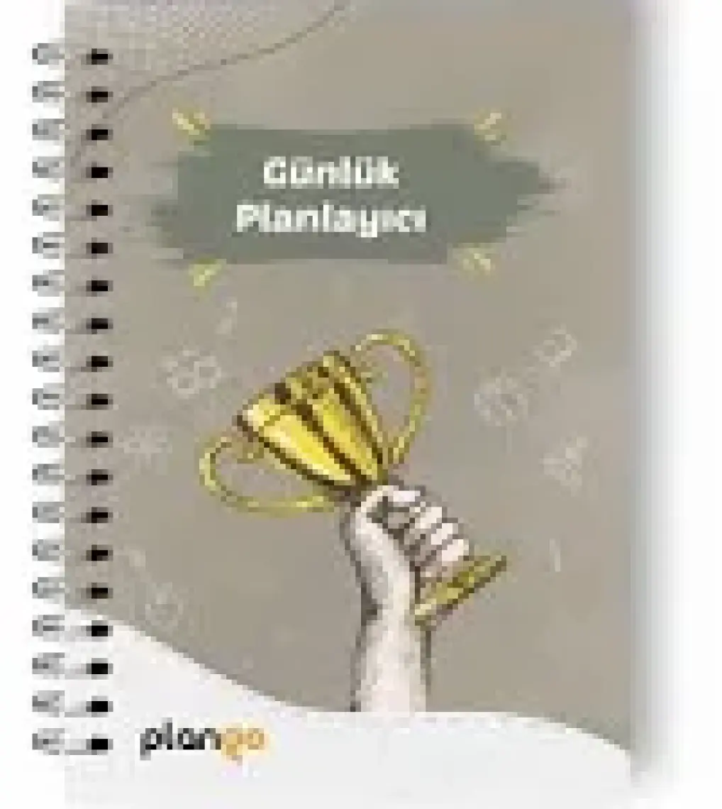 Plango Gri Kupa Günlük Planlayıcı Defter - Daily Planner - Ders Çalışma Planlayıcı Defteri - Planlama Defteri