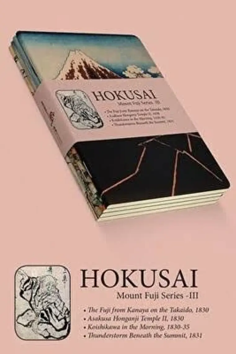 Retronote Hokusai 4'lü Defter Seti 3  Mount Fuji Series Iıı  Çizgisiz  48 Sayfa  10,5X14CM