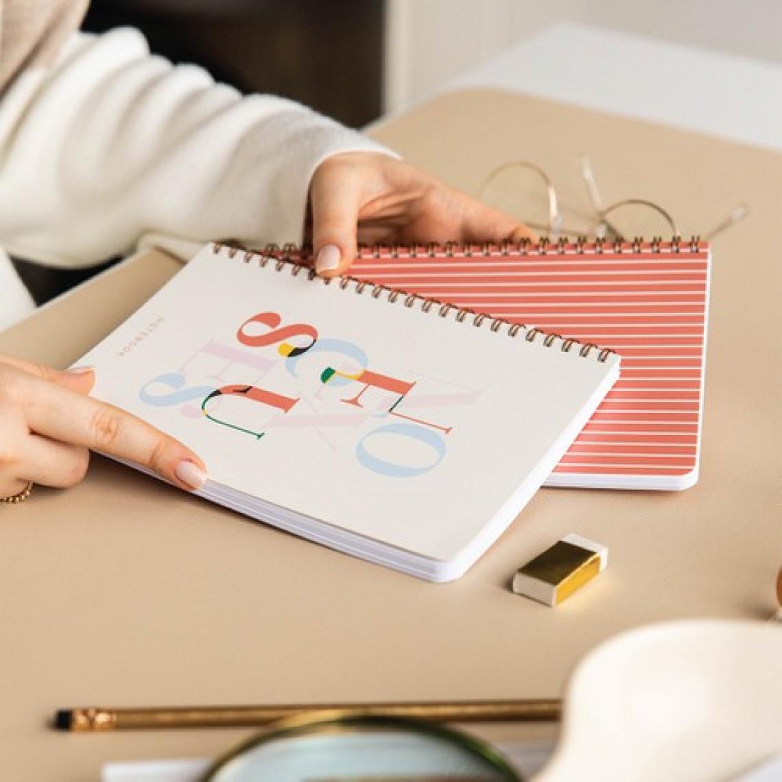Paperora A5 Spiralli Karton Kapak Kareli Okul Defteri 80 Yaprak 2'li Set - Ders Programlı - Kırmızı