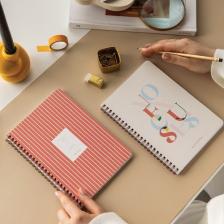 Paperora A5 Spiralli Karton Kapak Kareli Okul Defteri 80 Yaprak 2'li Set - Ders Programlı - Kırmızı