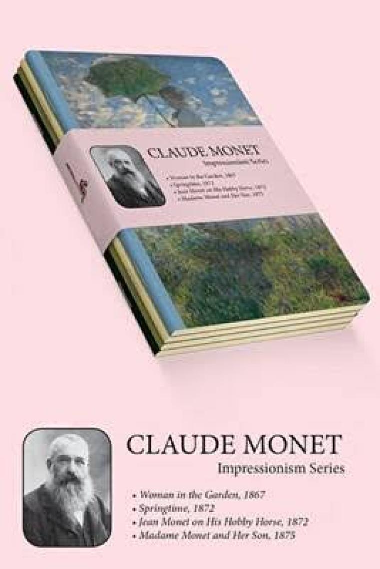 Retronote Claude Monet 4'lü Defter Seti  Impressionism Series  Çizgisiz  64 Sayfa  14X21CM