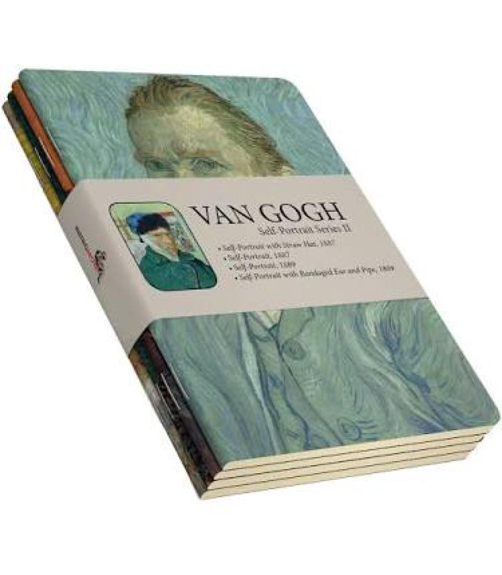 Retronote Van Gogh 4'lü Defter Seti 5  Selfportrait Series Iı  Çizgisiz  64 Sayfa  14X21CM