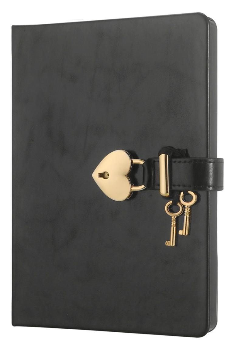 Victoria's Journals Victoria's Journals Hush Hush Metalik Siyah Kilitli Defter 13x18 Cm 160 Yaprak 320 Sayfa