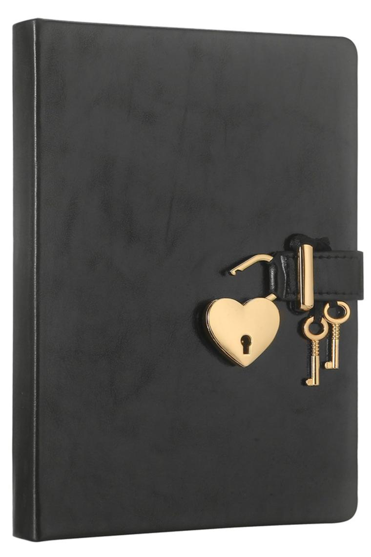 Victoria's Journals Victoria's Journals Hush Hush Metalik Siyah Kilitli Defter 13x18 Cm 160 Yaprak 320 Sayfa