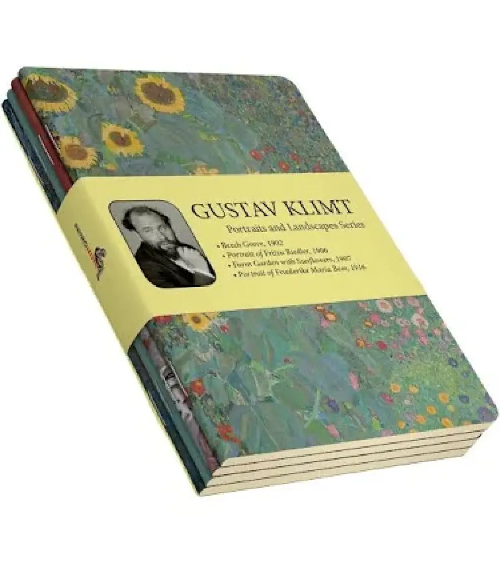 Retronote Gustav Klimt 4'lü Defter Seti 2  Portraits And Landscapes Series  Çizgisiz 48 Sayfa  10,5X14CM
