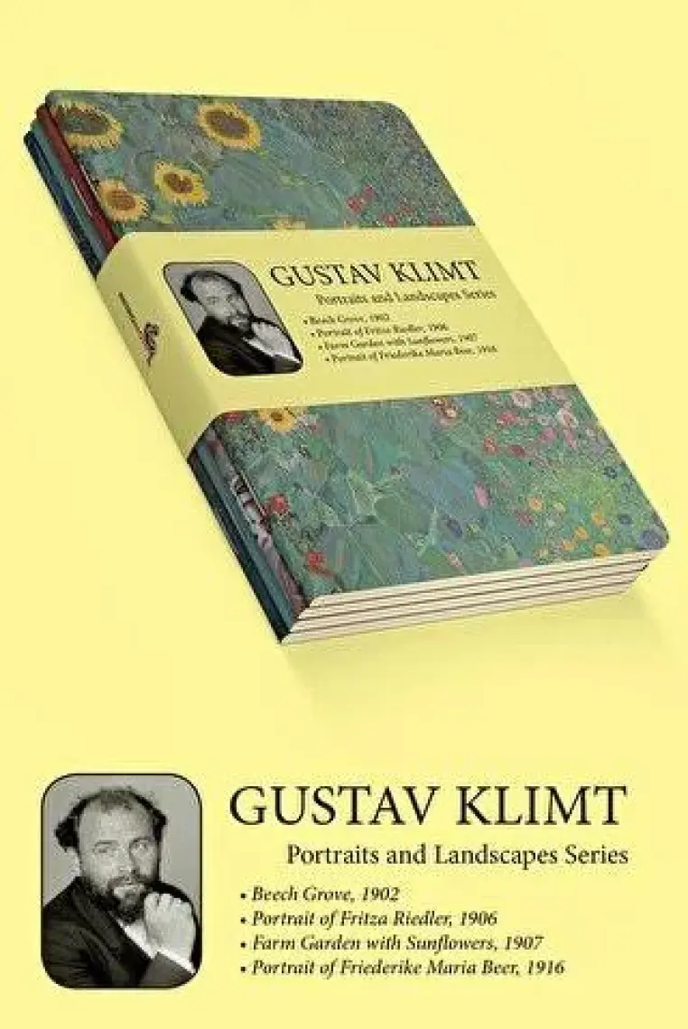 Retronote Gustav Klimt 4'lü Defter Seti 2  Portraits And Landscapes Series  Çizgisiz 48 Sayfa  10,5X14CM