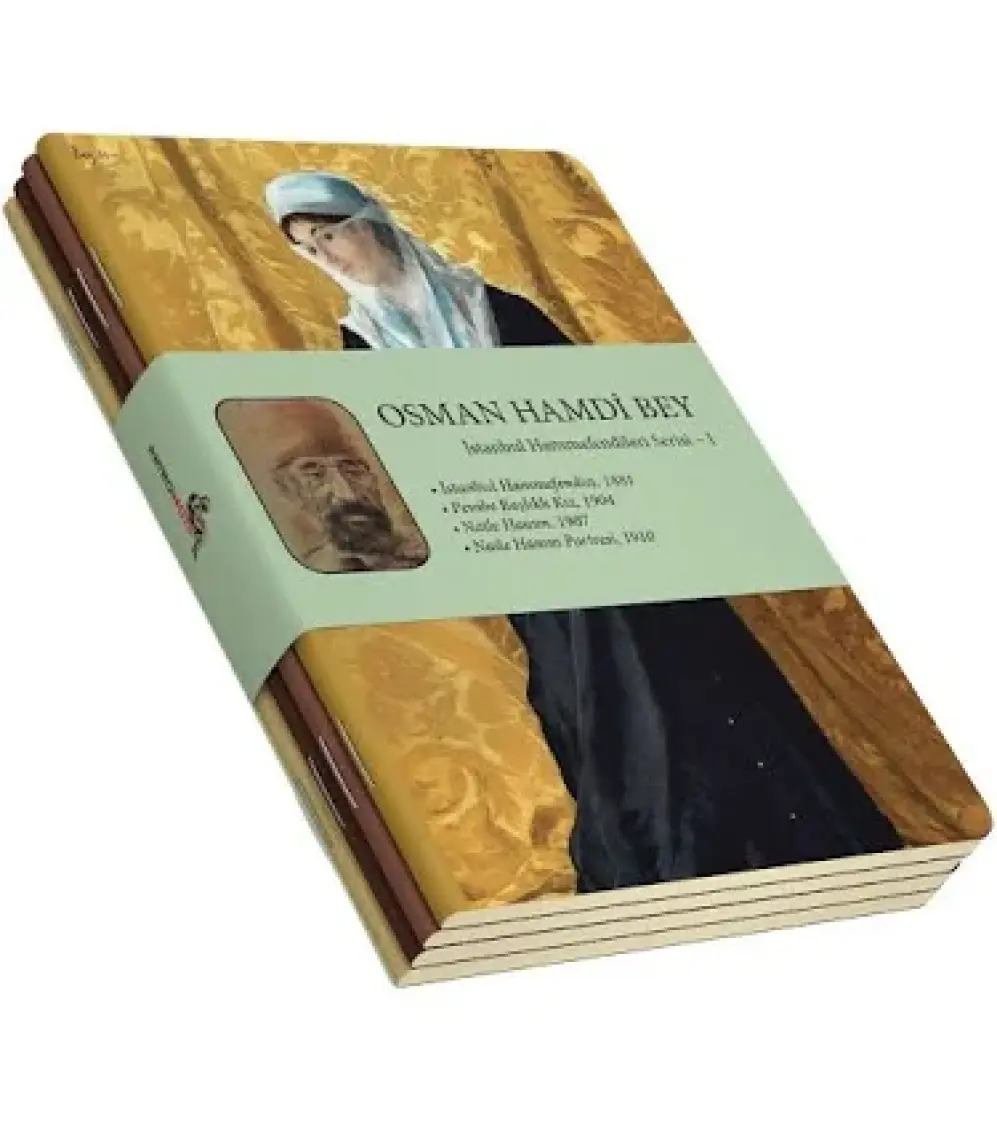 Retronote Osman Hamdi Bey 4'lü Defter Seti 1 - Istanbul Hanımefendileri 1 - Çizgisiz - 64 Sayfa - 14X21CM