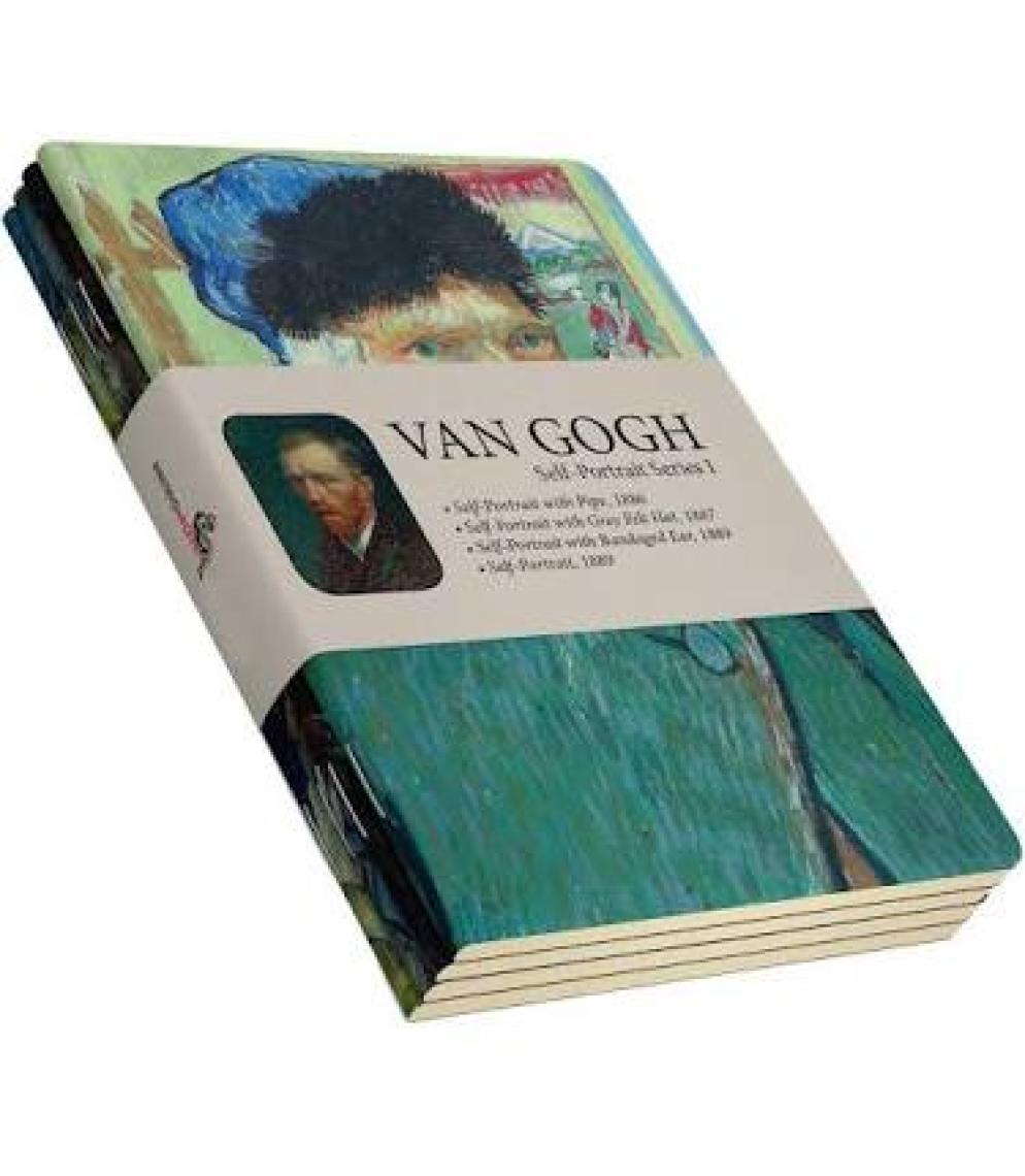 Retronote Van Gogh 4'lü Defter Seti 4  Selfportrait Series I  Çizgisiz 64 Sayfa  10,5X14CM