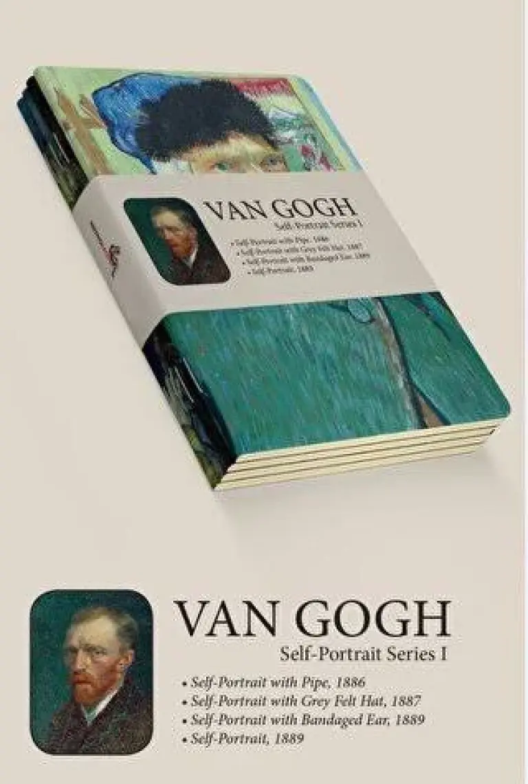 Retronote Van Gogh 4'lü Defter Seti 4  Selfportrait Series I  Çizgisiz  64 Sayfa  14X21CM