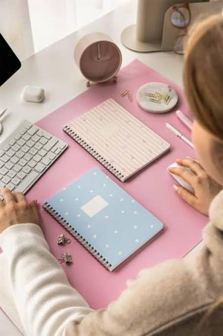 Paperora A5 Spiralli Karton Kapak Çizgili Okul Defteri 80 Yaprak 2'li Set - Ders Programlı - Kiraz