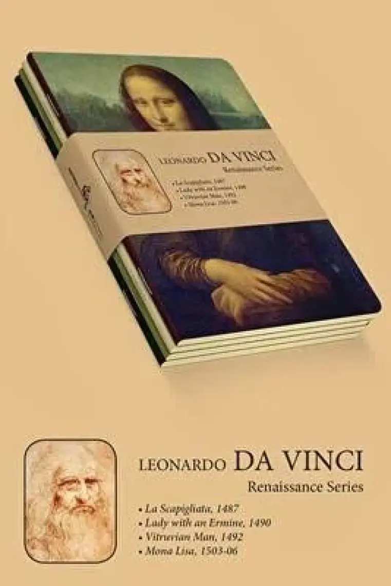 Retronote Da Vinci 4'lü Defter Seti  Renaissance Series  Çizgisiz  64 Sayfa  14X21CM