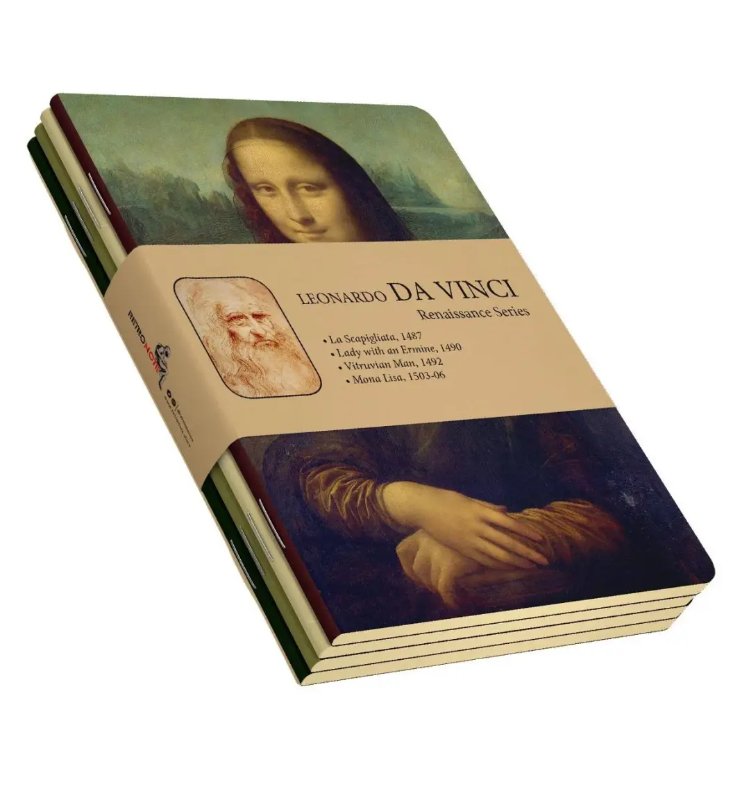 Retronote Da Vinci 4'lü Defter Seti  Renaissance Series  Çizgisiz  64 Sayfa  14X21CM