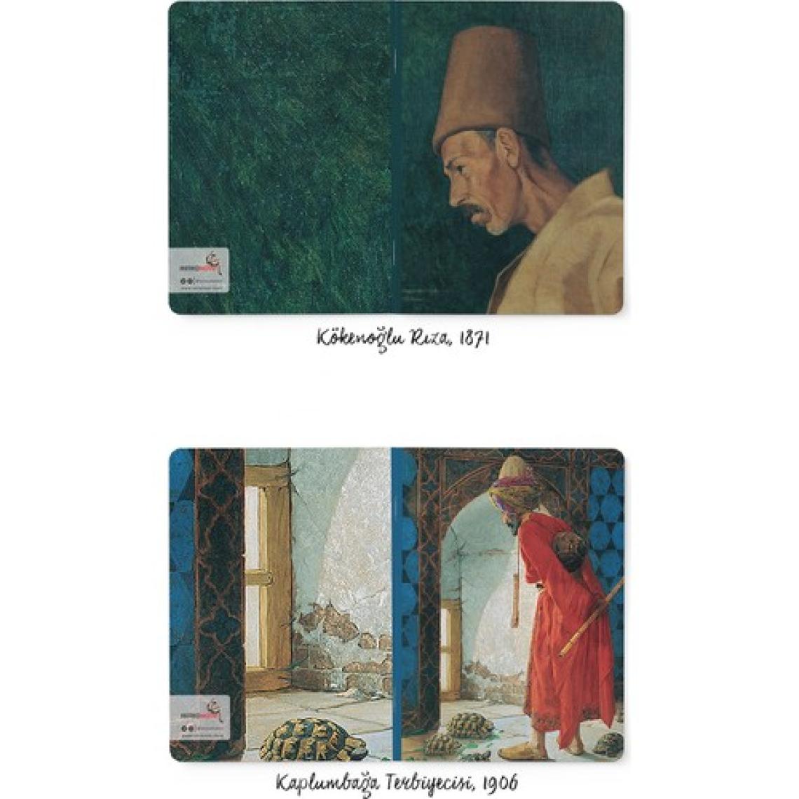 Retronote Osman Hamdi Bey 4'lü Defter Seti 3  Kaplumbağa Serisi  Çizgisiz 64 Sayfa  10,5X14CM