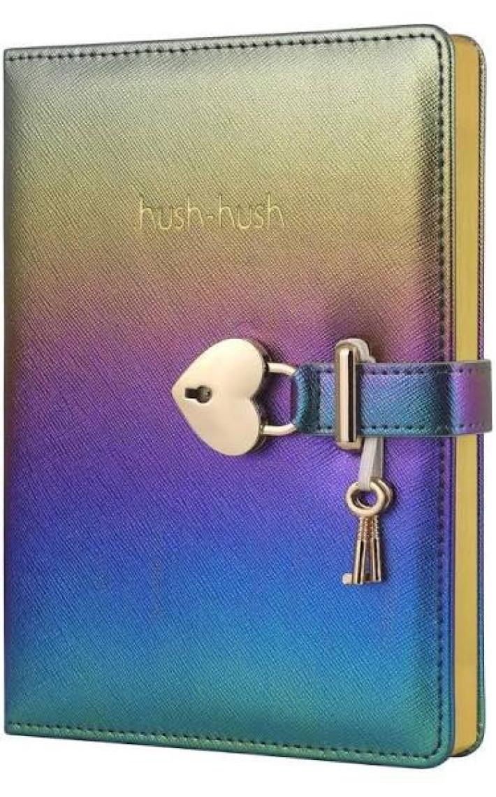 Victoria's Journals Hush Hush Metalik Mor Kilitli Günlük Defteri 13 x 18 cm