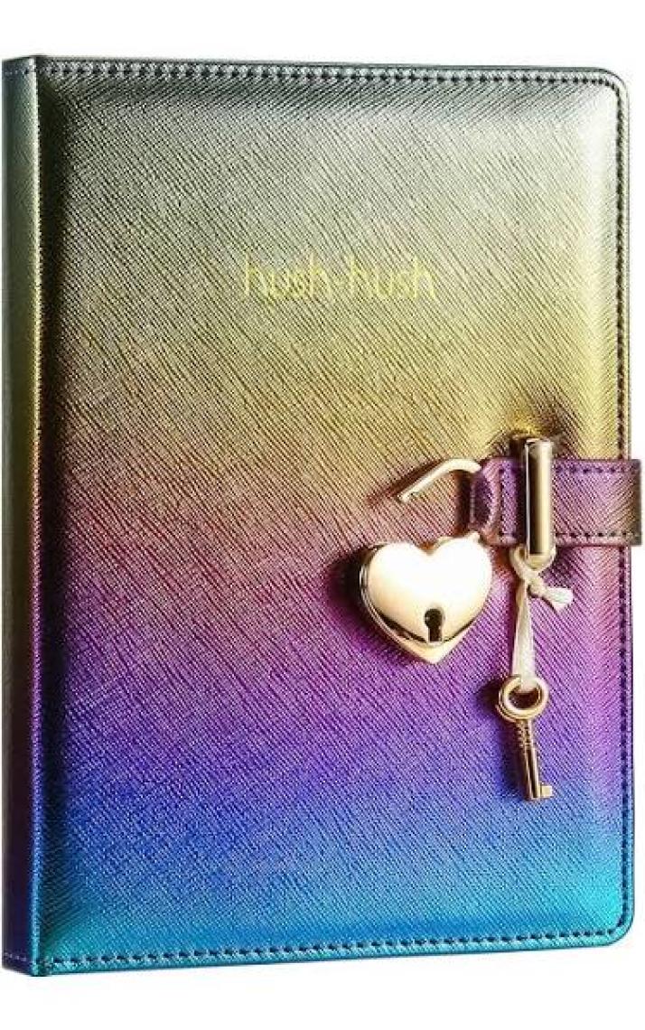 Victoria's Journals Hush Hush Metalik Mor Kilitli Günlük Defteri 13 x 18 cm