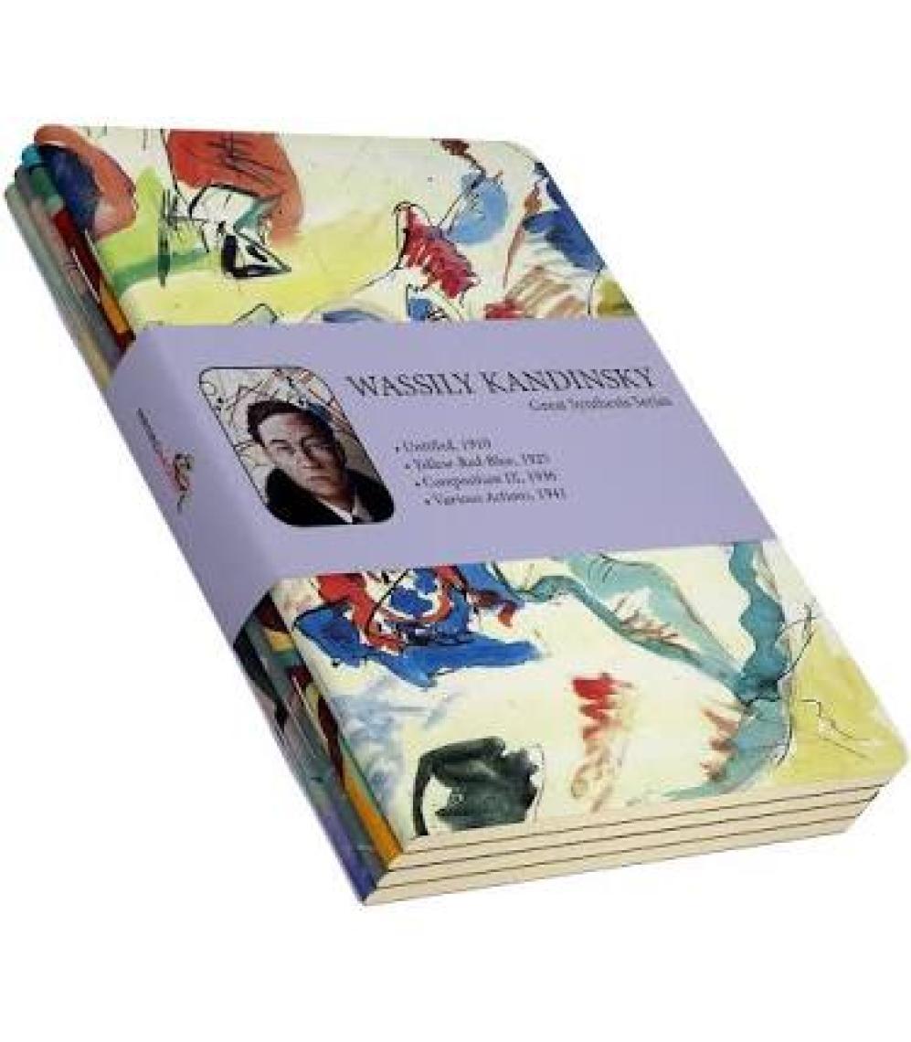 Retronote Wassily Kandinsky 4'lü Defter Seti  Great Synthesis Series  Çizgisiz  64 Sayfa  10,5X14CM
