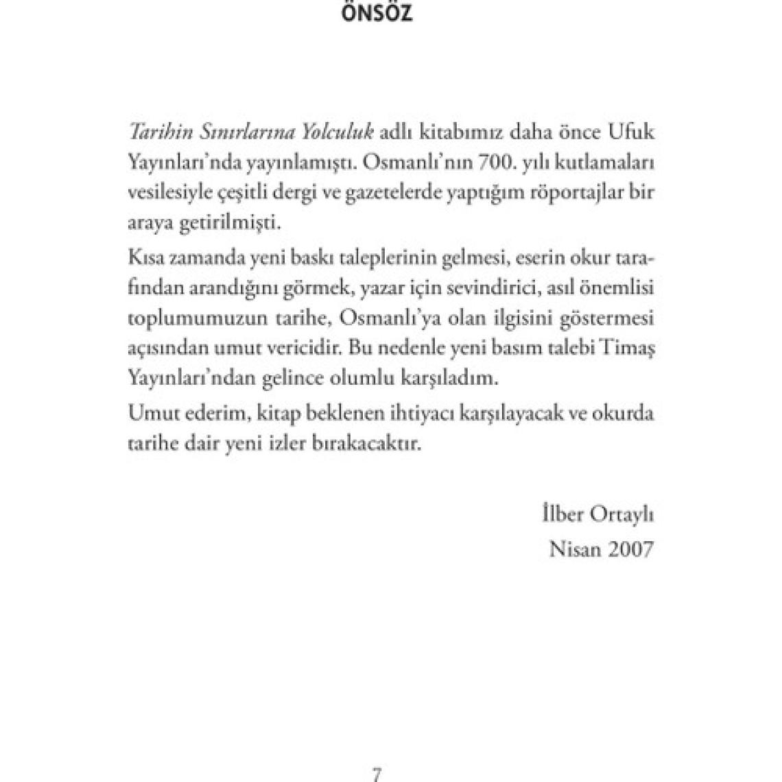 Tarihin Sınırlarına Yolculuk - İlber Ortaylı
