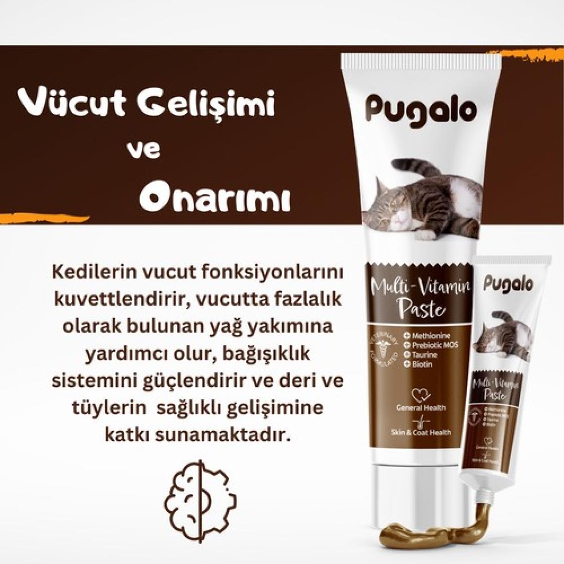 PUGALO Kedi Multi Vitamin Paste (Prebiotic ve Biotin Katkılı Kedi Multi Vitamin Macunu)