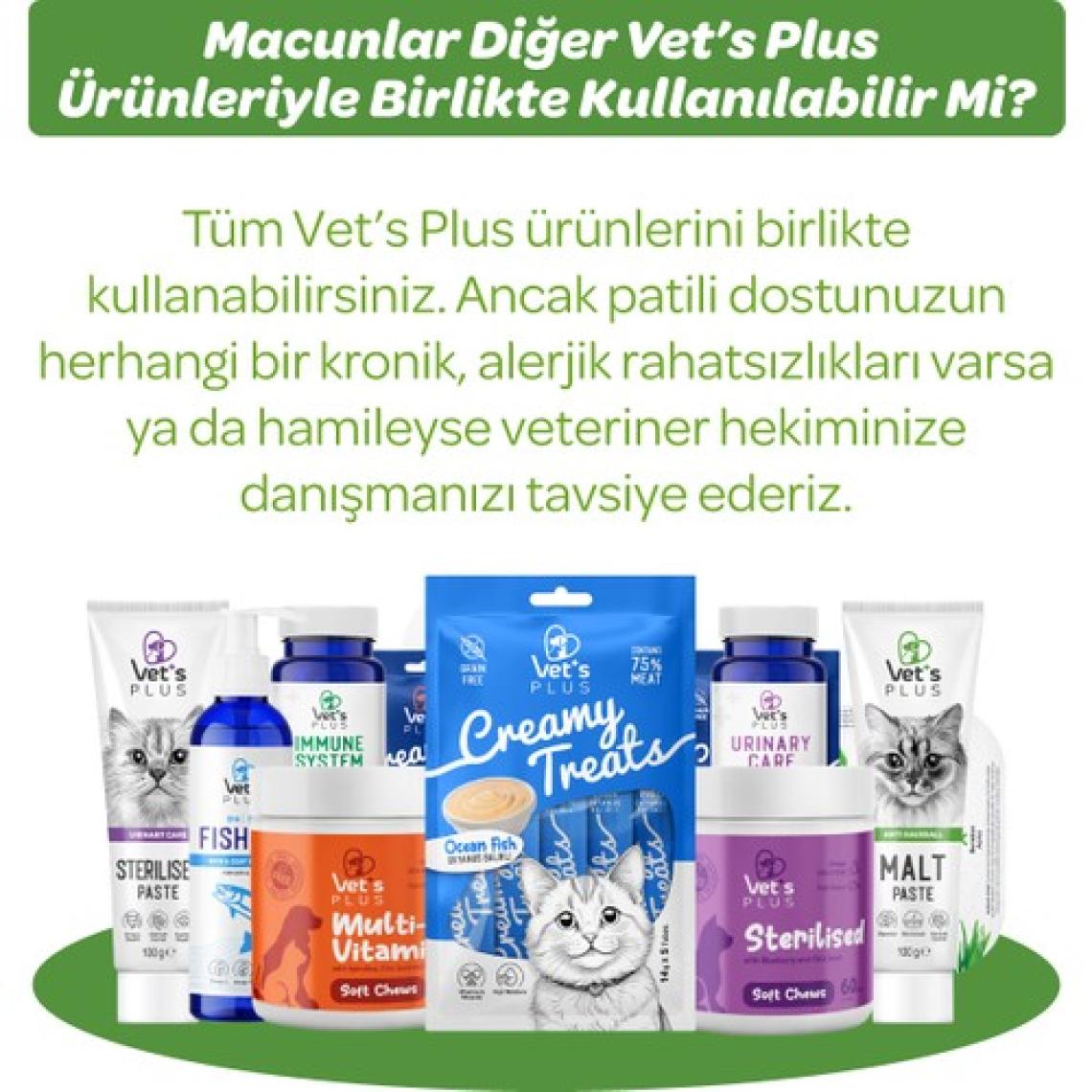 Vet's Plus Anti-Hairball Malt Macun 100gr (Tüy Yumağı Önleyici)