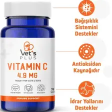 Vet's Plus C Vitamin Tablet 75'li (Kedi ve Köpekler için C Vitamini Desteği)