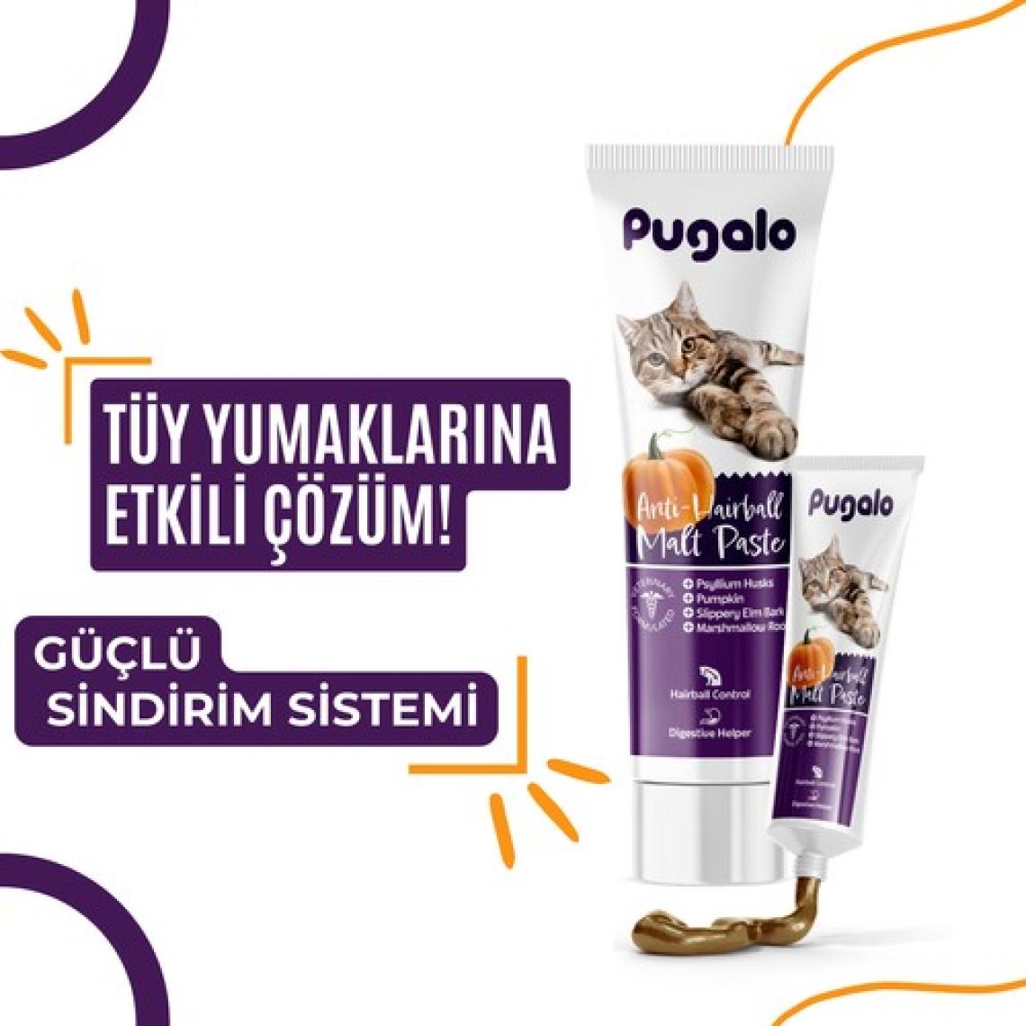 PUGALO Hairball Malt Paste Kediler Için Tüy Yumağı Önleyen Vitamin katkılı Malt Macun