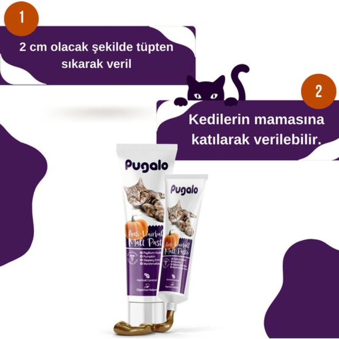 PUGALO Hairball Malt Paste Kediler Için Tüy Yumağı Önleyen Vitamin katkılı Malt Macun
