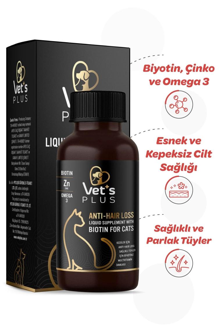 Anti-Hair Loss Biyotin Kedi Damlası 100ml (Tüy Sağlığı Damlası)