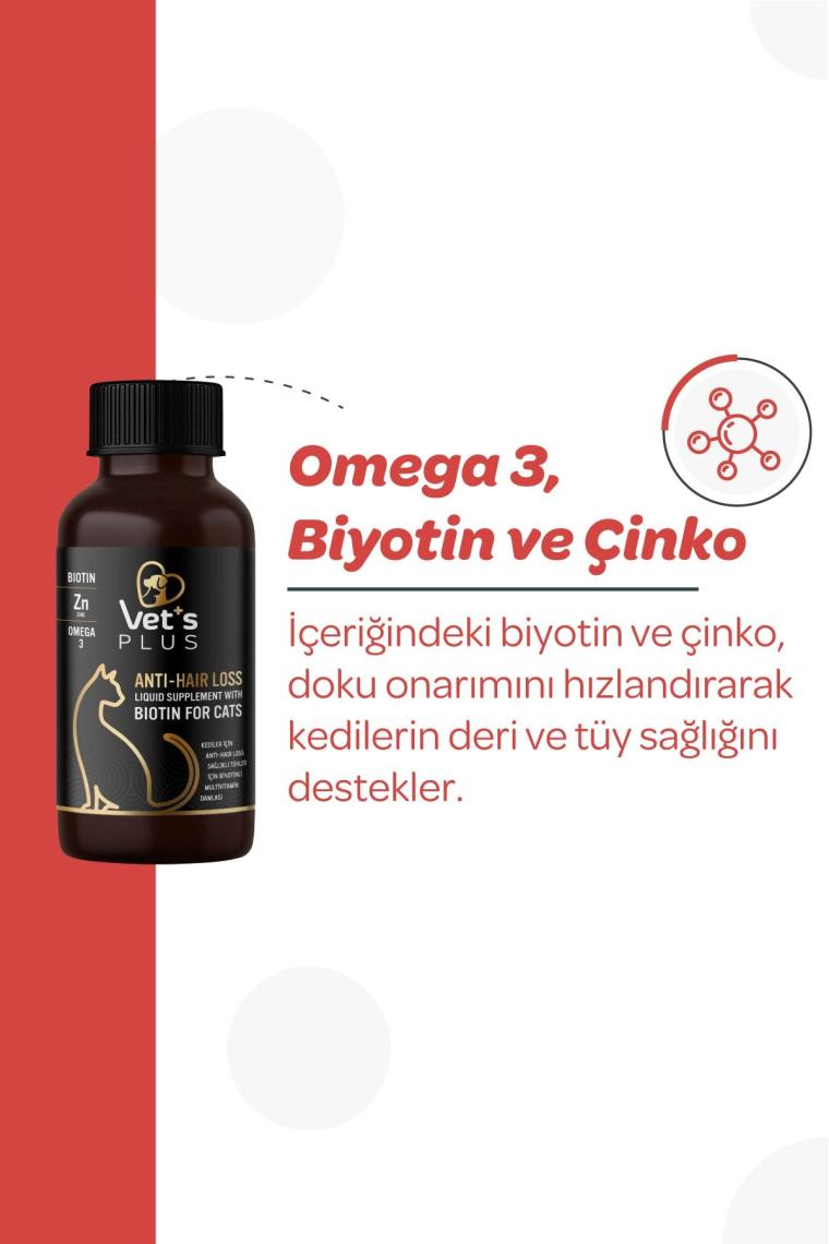 Anti-Hair Loss Biyotin Kedi Damlası 100ml (Tüy Sağlığı Damlası)