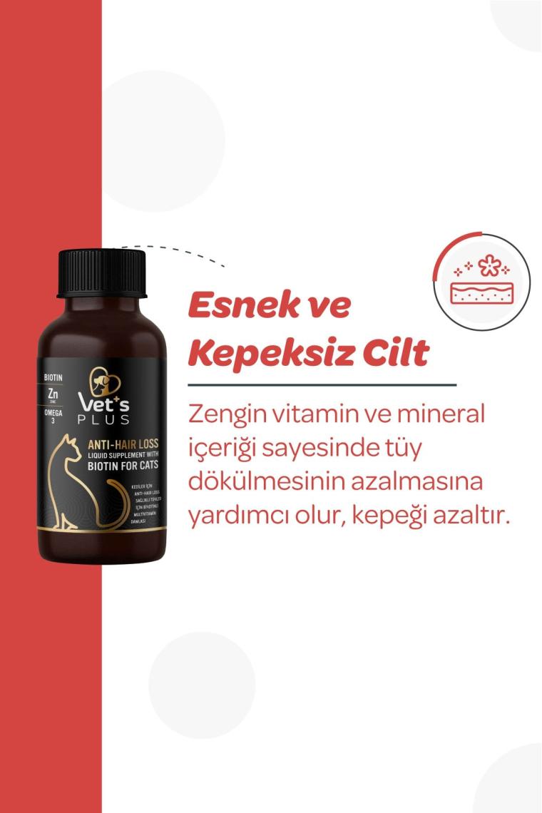 Anti-Hair Loss Biyotin Kedi Damlası 100ml (Tüy Sağlığı Damlası)