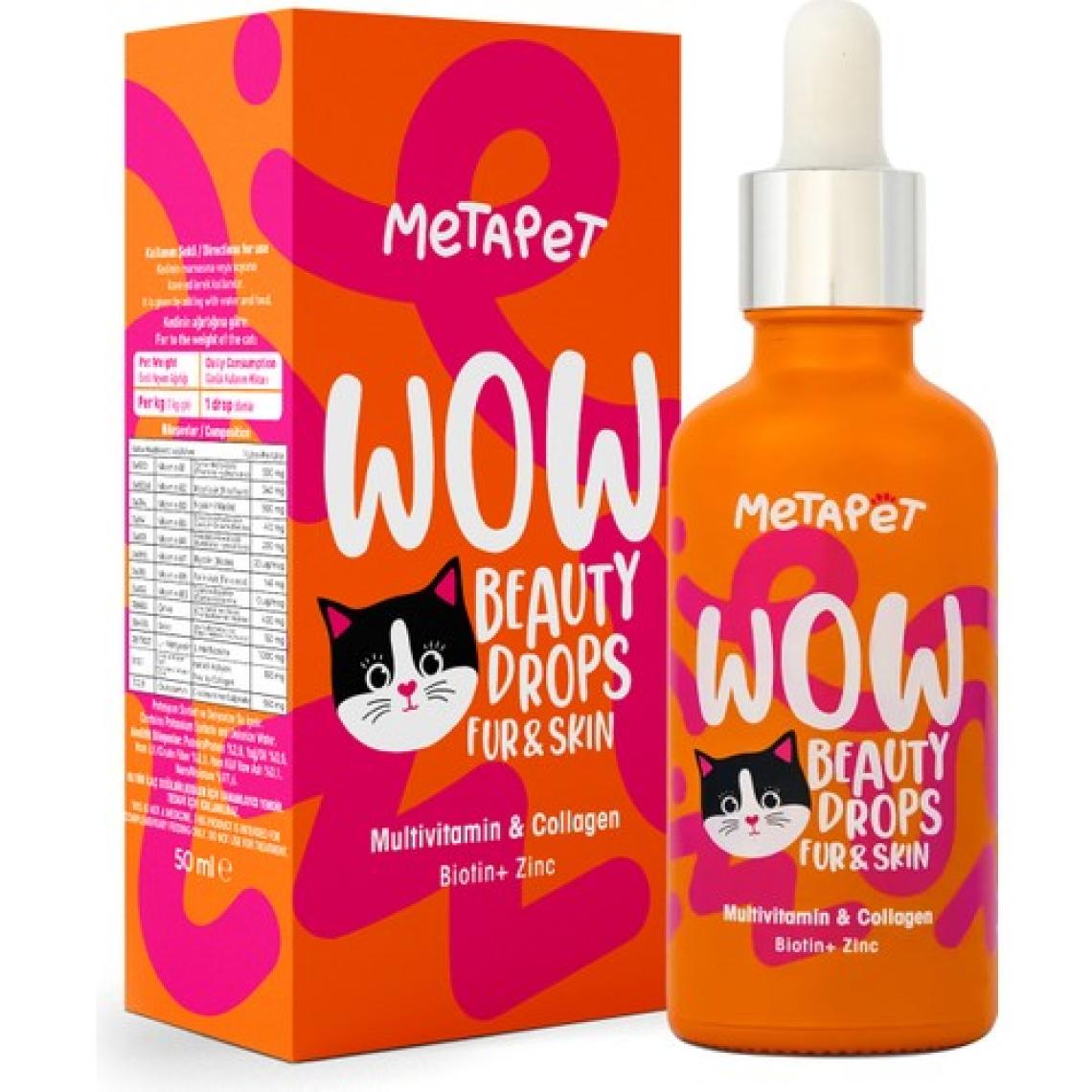Metapet Tüy Döken Kedilere - Biotin Sağlığı Damlası, Dökülmesi Engelleyici Önleyici, Tüy Dökme için Vitamini