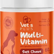 Vet's Plus Multivitamin Çiğnenebilir Tablet 60'lı (Kedi ve Köpekler için Spirulinalı Multivitamin)