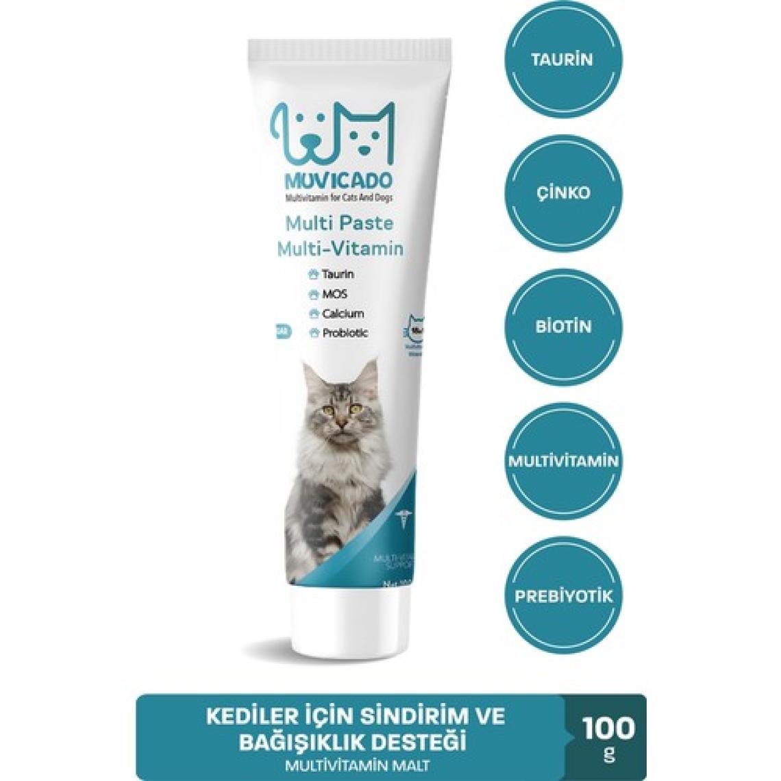 Muvicado Kedi Multi Vitamin Malt Macunu - Multi Paste - Kedilerde Sağlık Sistemi Güçlendirici Tüy Yumağı Önleyici